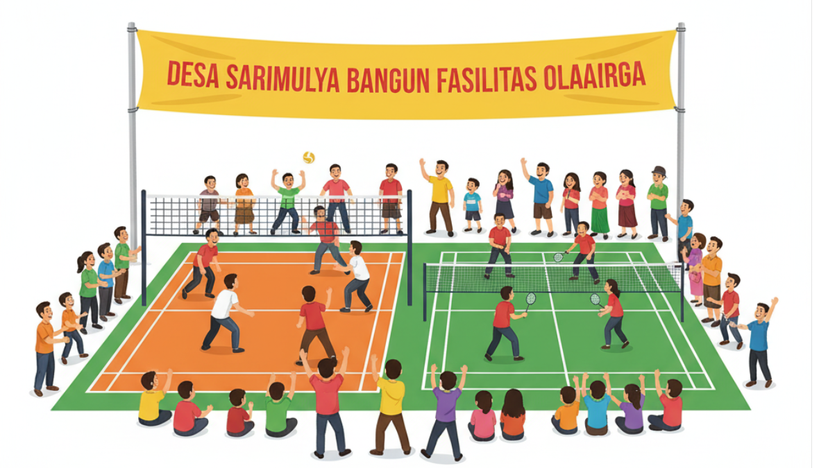 Wujudkan Desa Maju, Sarimulya Bangun Dua Fasilitas Olahraga Baru