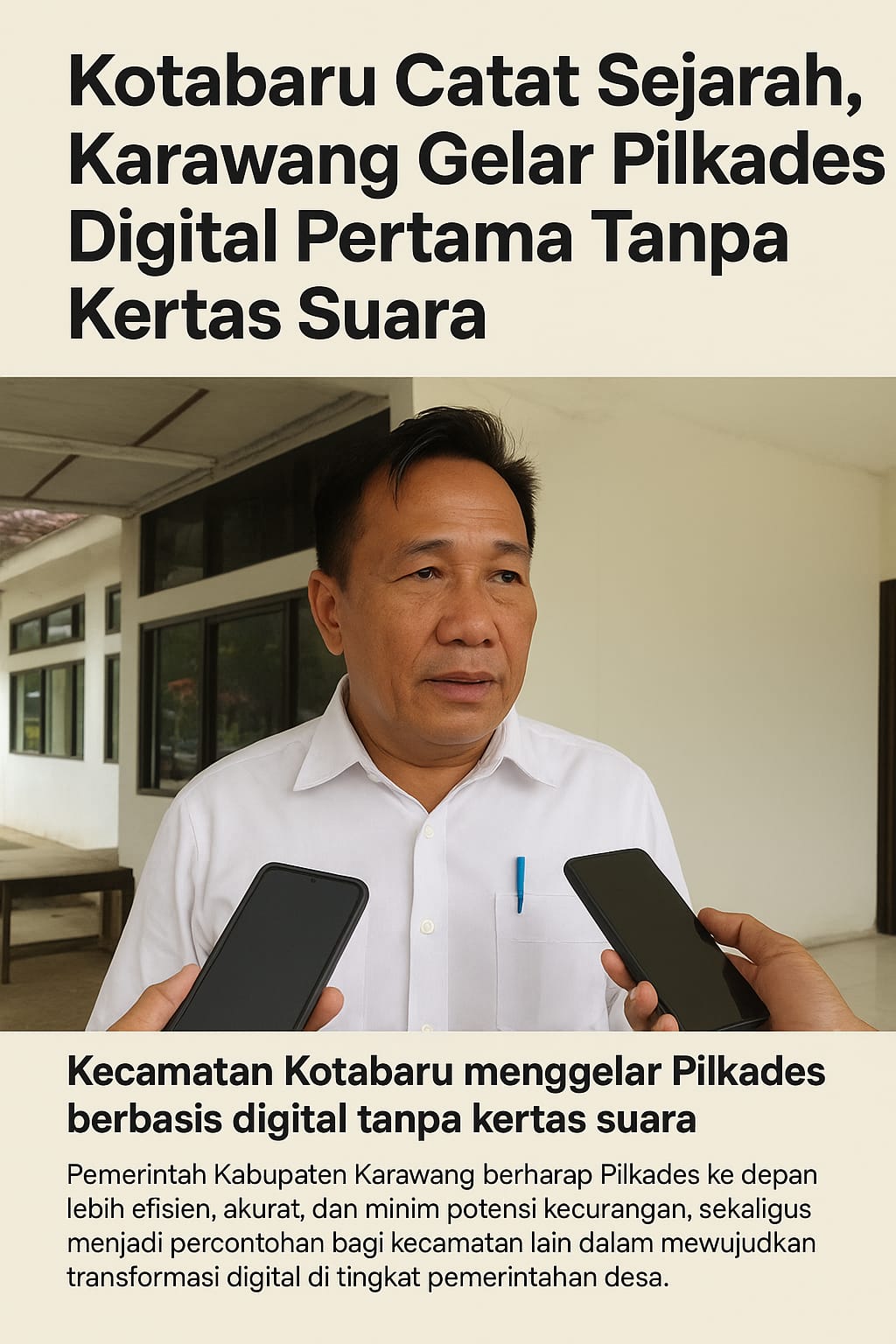 Kotabaru Catat Sejarah, Karawang Gelar Pilkades Digital Pertama Tanpa Kertas Suara